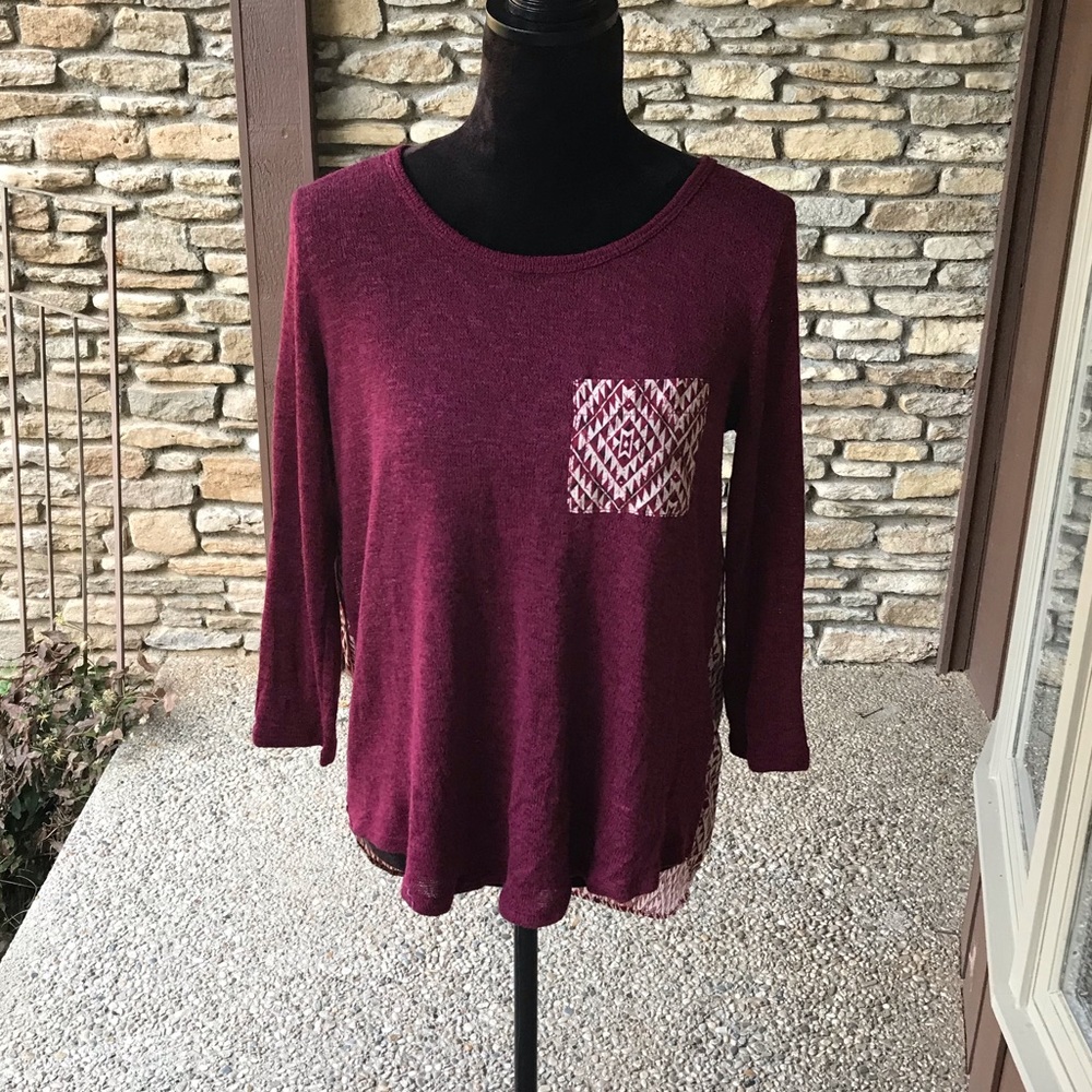 Maroon long sleeved Fall Shirt